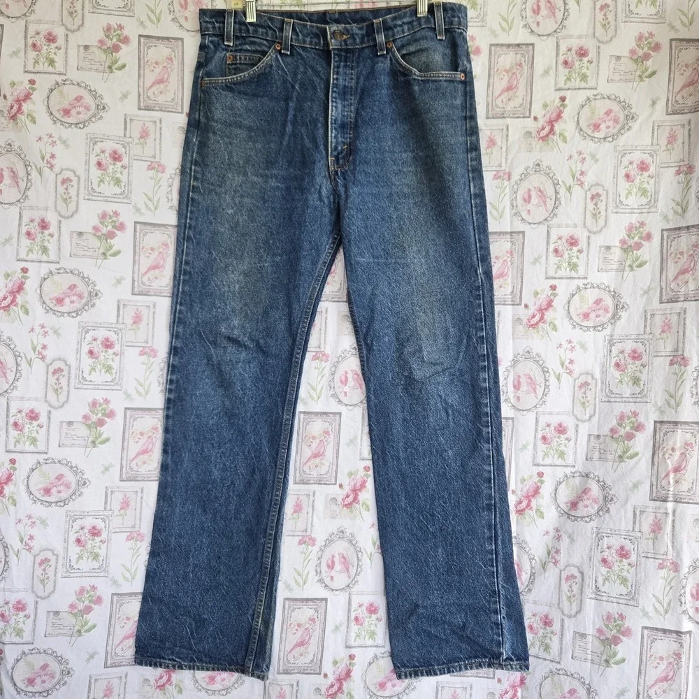 VTG Levi's Orange Tab Straight Leg Jeans Men's W36 L33 Blue Denim Made in USA